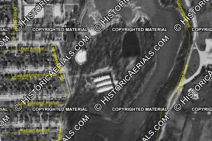 Lakeside Park - 1954 Aerial Photo (newer photo)